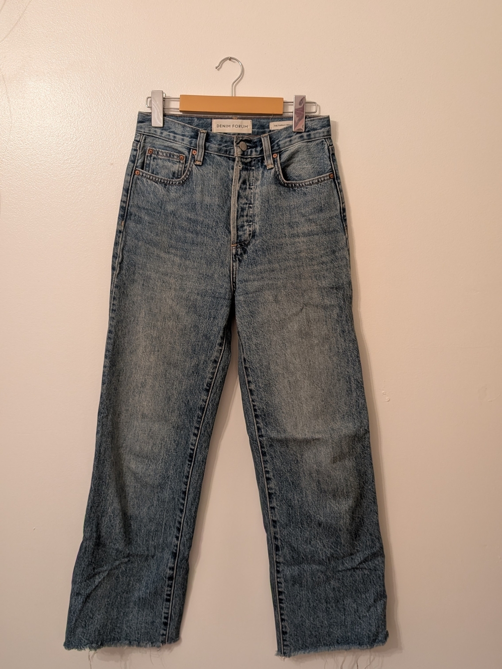 Denim Forum Farrah Hi-Rise Wide Leg Jeans